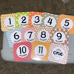 Baby first year month and milestone picture cards